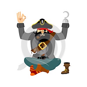 Pirate yoga. filibuster yogi. buccaneer relaxation and cognition