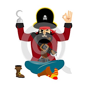 Pirate yoga. filibuster yogi. buccaneer relaxation and cognition