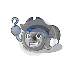 Pirate zoom lens mascot isolated with character