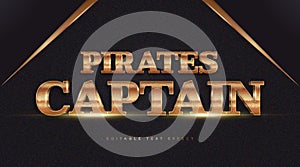 Pirates Captain Text Style in Luxury Gold Effect