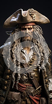 Pirates Of The Caribbean Statue: Naturalistic Portraiture In 8k Resolution photo