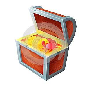 Pirates chest with treasure, color icon png