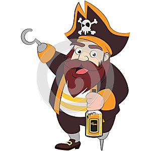 Pirates holding rum illustration