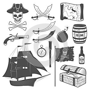 Pirates Monochrome Elements Set