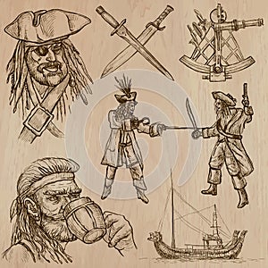 Pirates (no.6) - an hand drawn vector pack photo