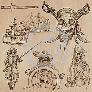Pirates (no.5) - an hand drawn vector pack photo