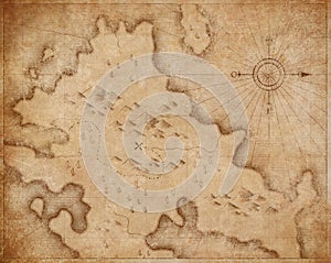 pirates treasure map with cross mark