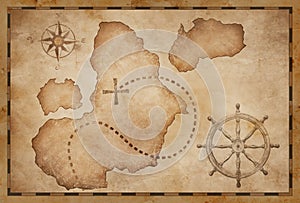 Pirates treasure old map