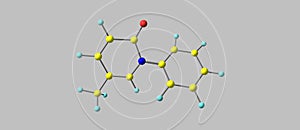 Pirfenidone molecular structure isolated on grey