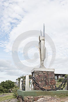 Our Lady of the Alps, religious metal sculpture; Piriapolis, Uruguay photo