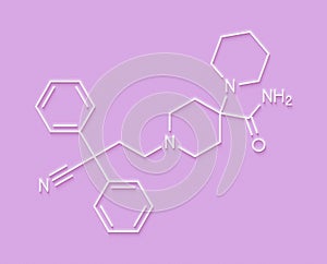 Piritramide opioid analgetic drug molecule. Skeletal formula. photo