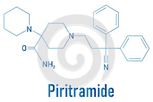 Piritramide opioid analgetic drug molecule. Skeletal formula. photo