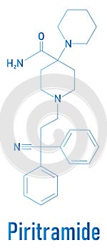 Piritramide opioid analgetic drug molecule. Skeletal formula. photo