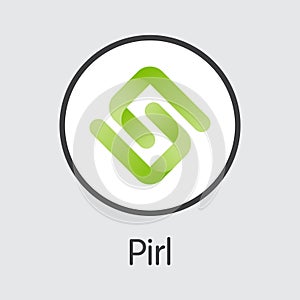 Pirl - Blockchain Cryptocurrency Coin Pictogram.