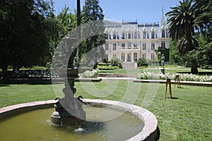 Pirque, Chile - 24 Nov, 2023:  Botanical Gardens at the Las Majadas Hotel near Santiago, Chile