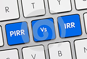 PIRR vs. IRR - Inscription on Blue Keyboard Key