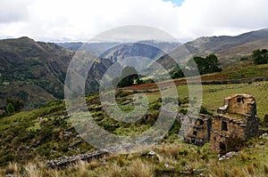 Piruro pre Columbian ruins near Tantamayo, Peru,