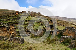 Piruro pre Columbian ruins near Tantamayo, Peru,