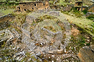 Piruro pre Columbian ruins near Tantamayo, Peru,