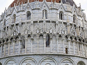 1The Pisa Baptistery of St. John architecture detail, the larges
