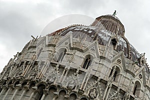 The Pisa Baptistry at the Piazza dei Miracoli in Pisa