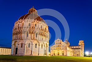 The Pisa Baptistry of St. John in the evening