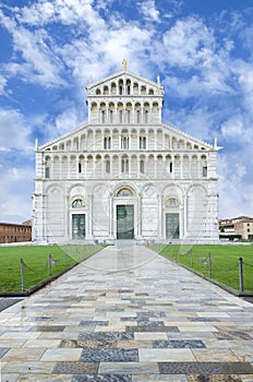 Pisa cathedral in cloudy day