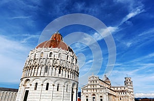 Pisa Cathedral with the Leaning Tower of Pisa, Tuscany, Italy