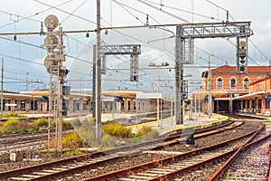 Pisa Centrale train station in Pisa view from the track side photo