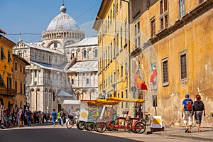 Pisa city downtown skyline cityscape in Italy