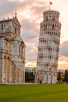 Pisa, Italy - cathedral sightseeing, travel destination, sunrise light, famous artistic building