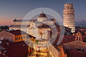 Pisa, Italy with the Duomo and Leaning Tower