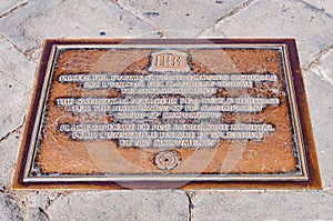 The Unesco metal floor tile plate says that Cathedral Square in Pisa with all the monuments inside is a World Heritage