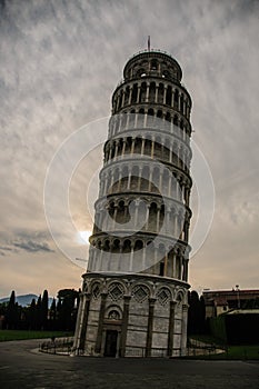 Pisa`s Leaning Tower early morning