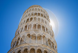 Pisa Tower backlight detail. Color image