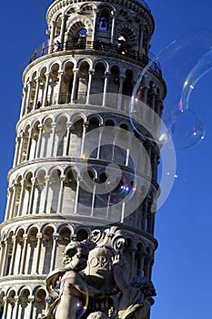 Pisa tower and bubble photo