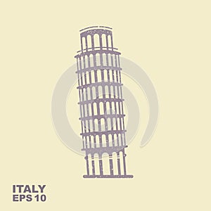 Pisa Tower icon Vector Illustration with scuffed effect photo