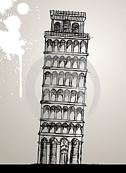 Pisa tower illustration