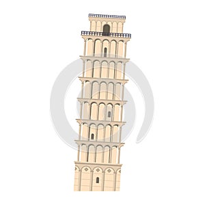 Pisa tower italy monument isolated symbol vector illustration