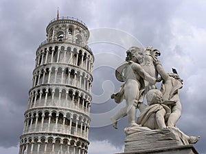 Pisa tower and statue
