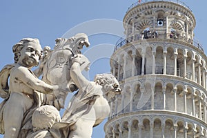 Pisa tower and statue
