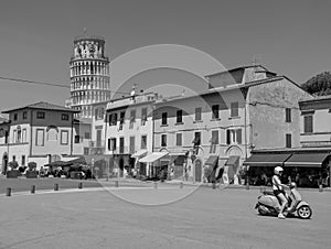 pisa, tuscany italy city black and white photo