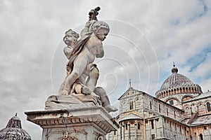 Pisa, Tuscany, Italy: sculpture Fontana dei Putti