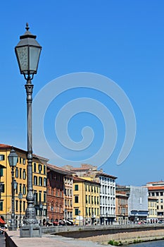 Pisa view with street lamp