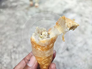 Pisang moleng that has been eaten, Indonesian snacks