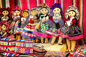Pisaq, Peru - Traditional Peruvian Dolls for Sale at the Pisaq Market