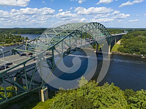 Piscataqua River Bridge aerial view, Portsmouth, NH, USA