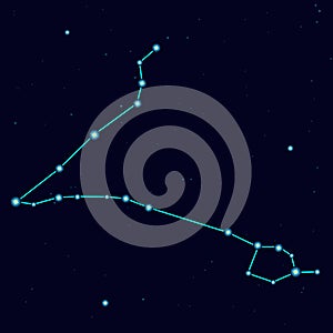 Vector starry sky with constellation Pisces