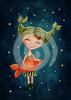 Pisces astrological sign girl photo