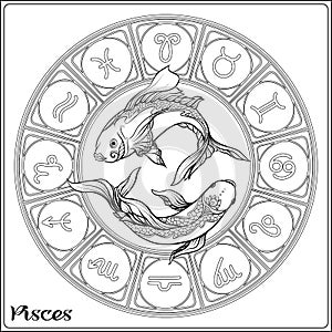 Zodiac sign. Astrological horoscope collection. Vector illustration